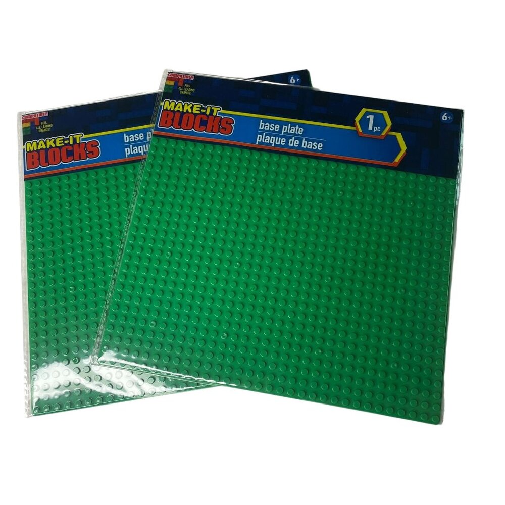 Construction Block Base Plates Set 2 Green 32 x 32 Studs u Compatible Major Bran